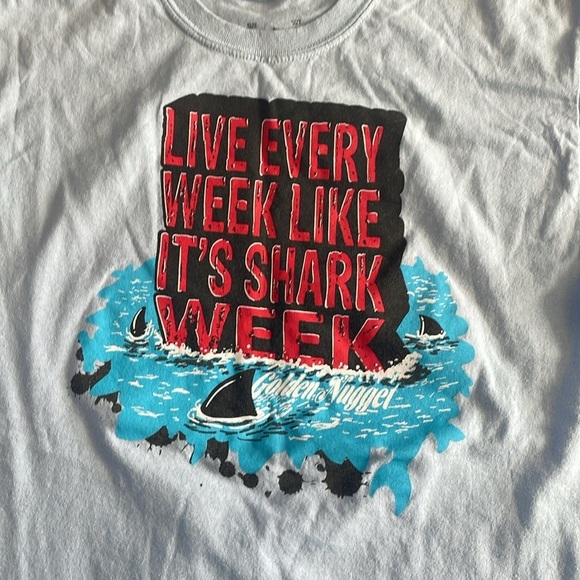 Live Every Week Like It's Shark Week Blue T-Shirt Size Medium - Picture 2 of 4